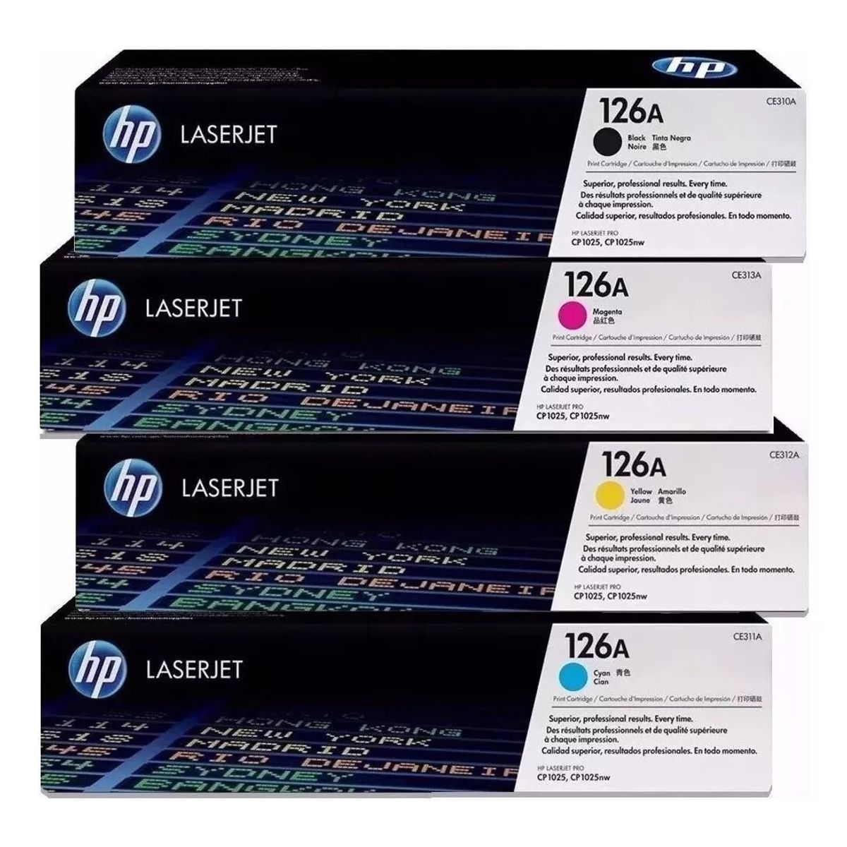 HP - Kit Toner HP 126A Cyan Magenta Amarillo Negro - Pack