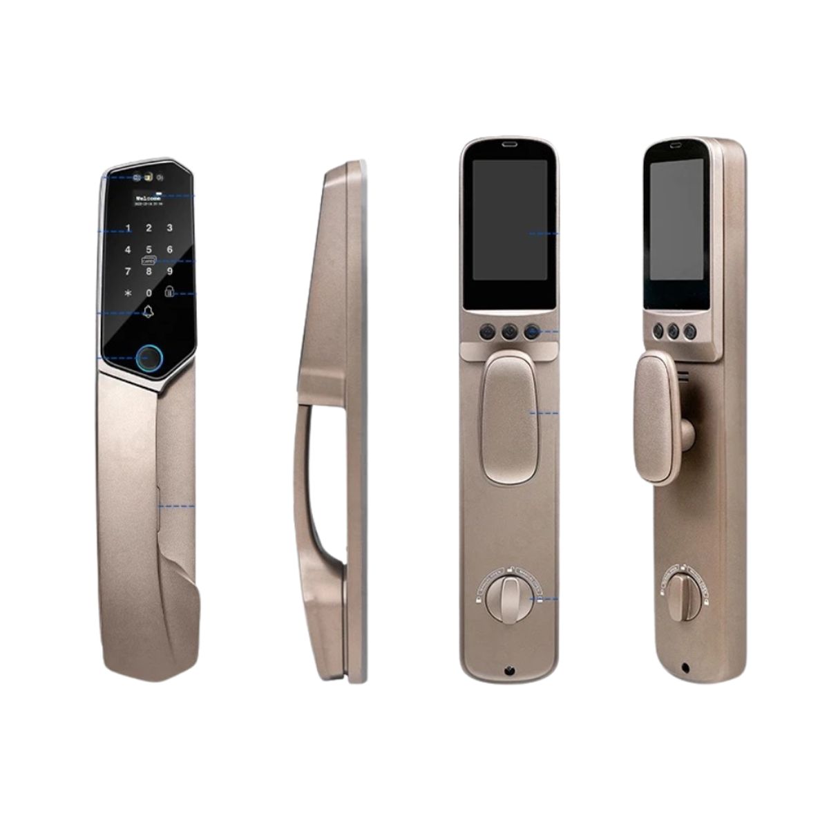 GENERICO - CERRADURA SMART CON  6 MODOS DE APERTURA COLOR CAFE ORO