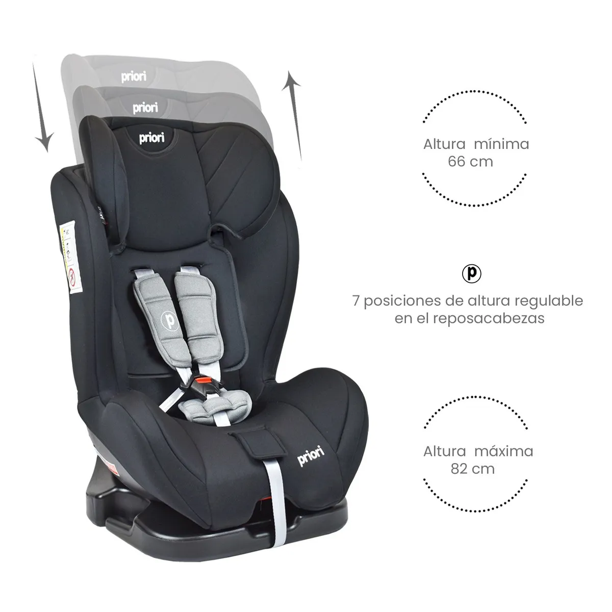 PRIORI - Silla De Auto Para Bebe Grupo +0, 1, 2 y 3 Priori Prix Negro