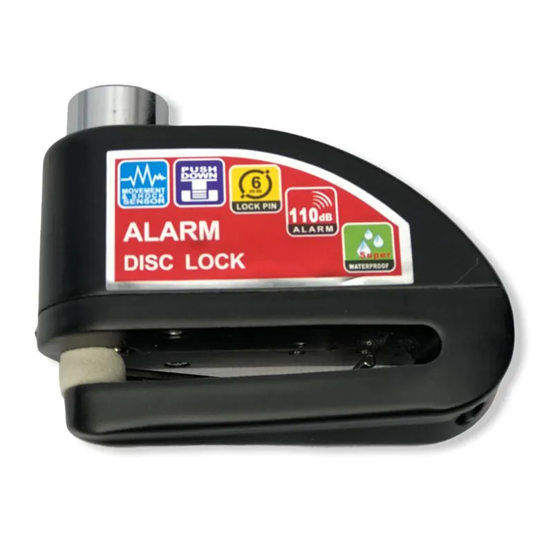 GENERICO - CANDADO DE DISCO COVER CON ALARMA NEGRO