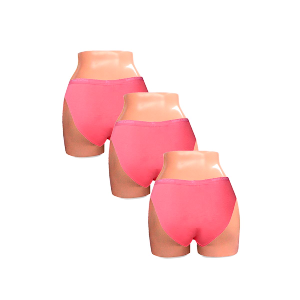 SWEET COTTON - Pack x3 Bikini Sweet Cotton Rosado