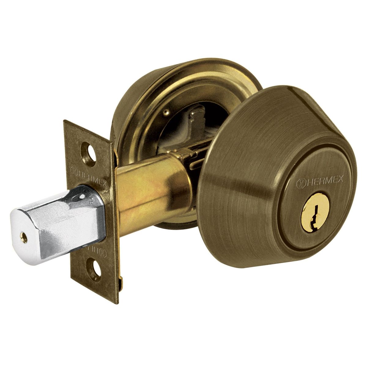 HERMEX - Chapa Cerrojo latón antiguo,  Hermex