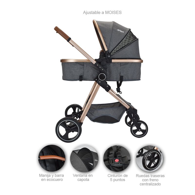 PRIORI - Coche Moises Para Bebe Priori Mike Gris