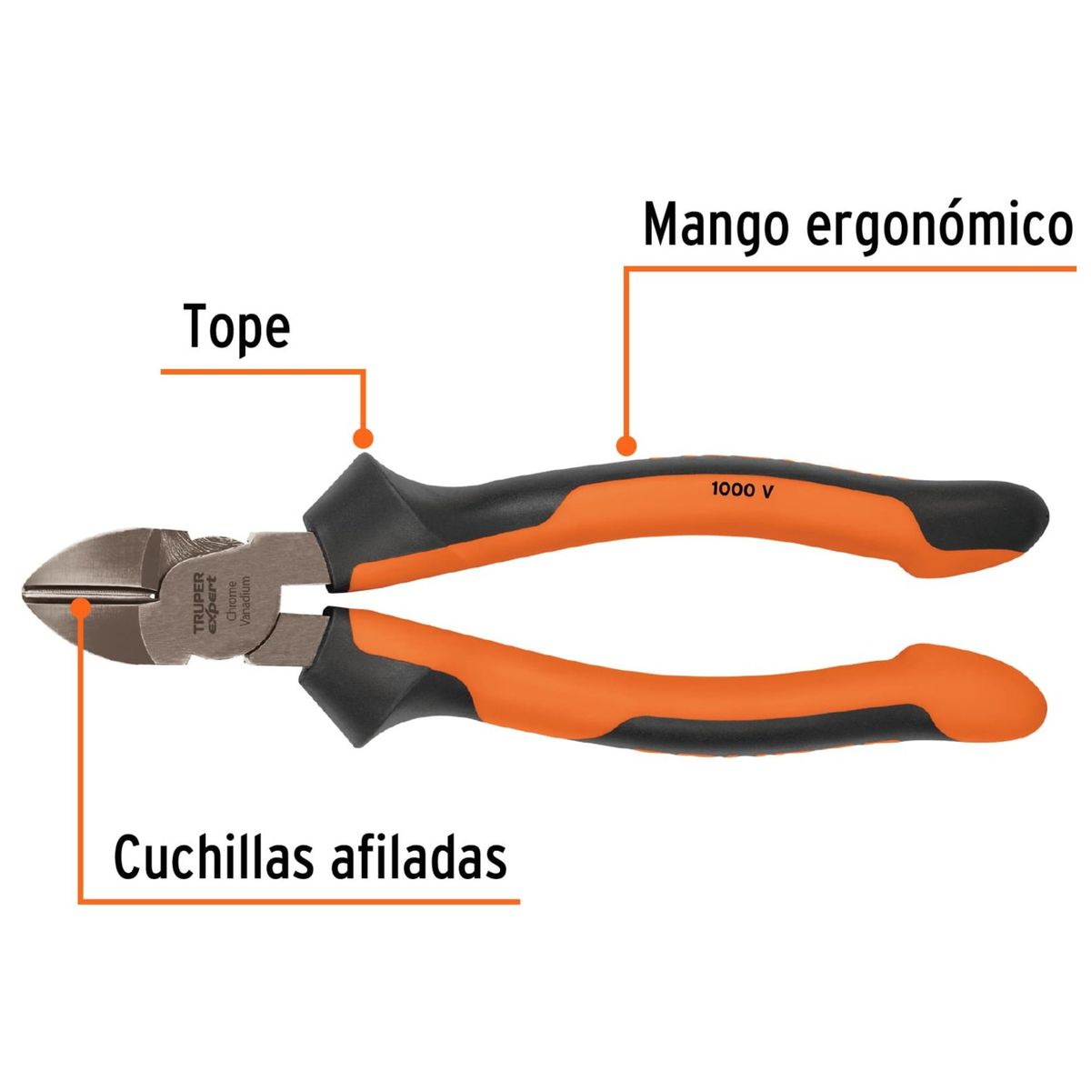 TRUPER - Alicate de corte 8p dielectrico 1000v alta palanca Expert Truper