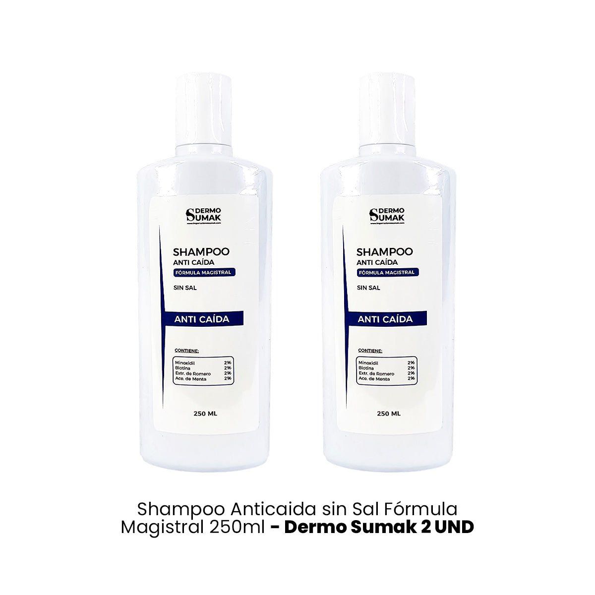 GENERICO - SHAMPOO SIN SAL ANTICAÍDA 250ML 2 UNIDADES
