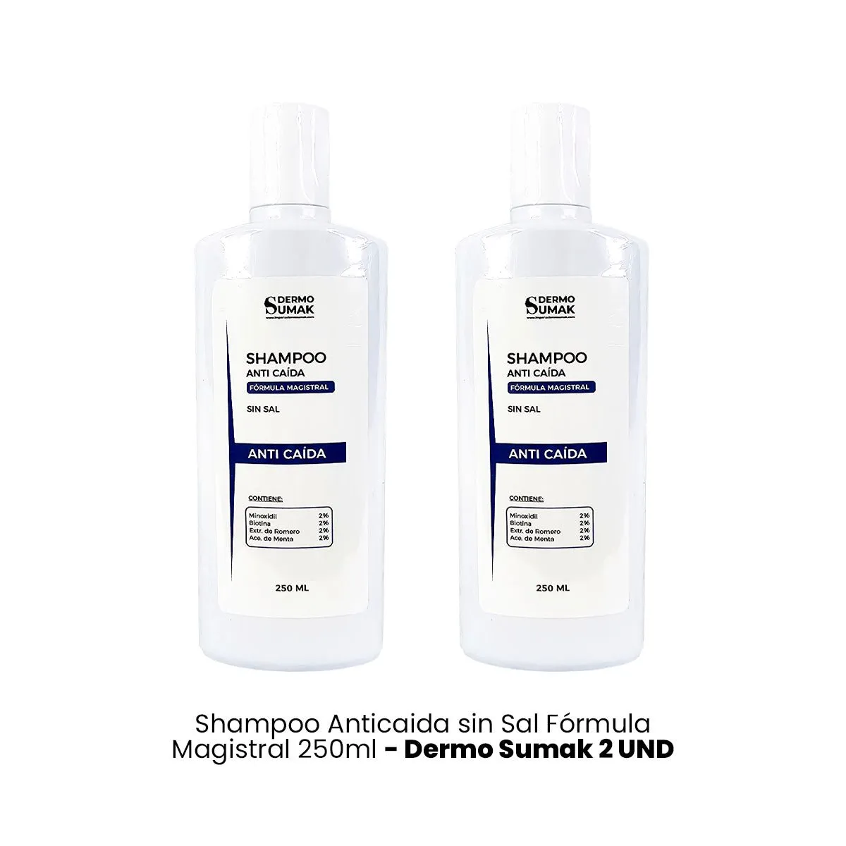 GENERICO - SHAMPOO SIN SAL ANTICAÍDA 250ML 2 UNIDADES
