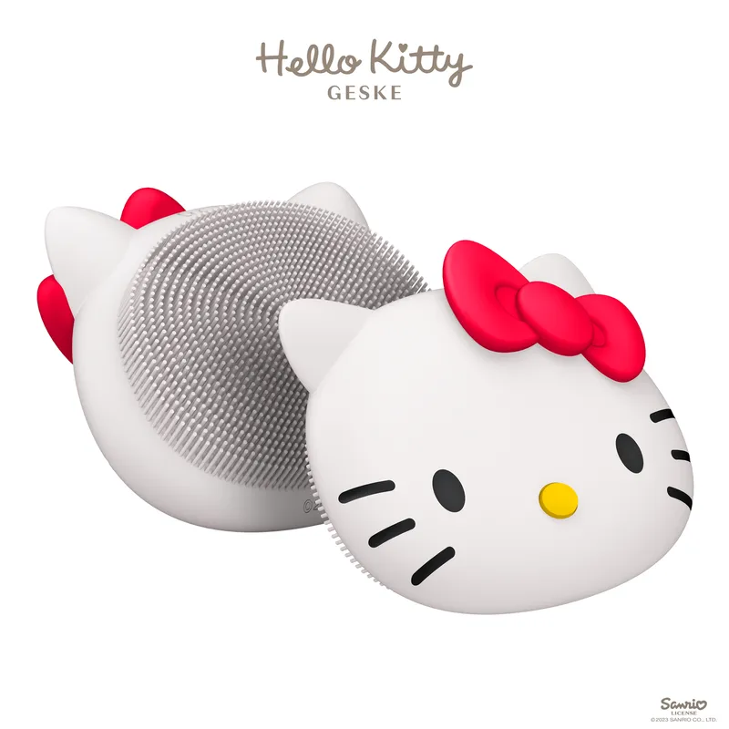 GESKE - Cepillo Facial Hello Kitty Blanco Perlado