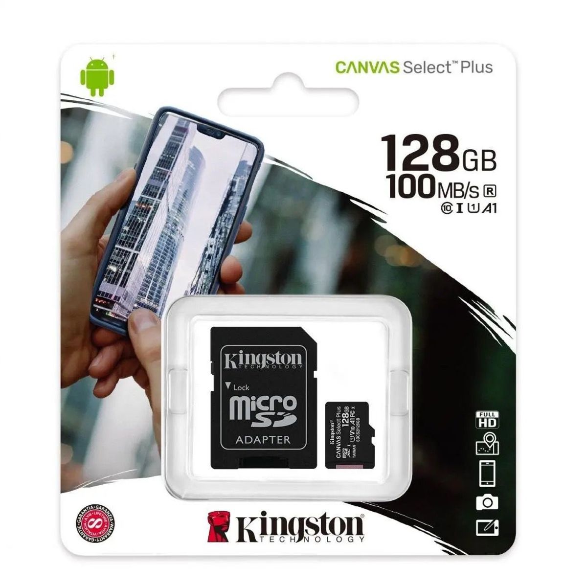 KINGSTON - Memoria Micro Sd 128 Gb clase 10 Plus Kingston + adaptador
