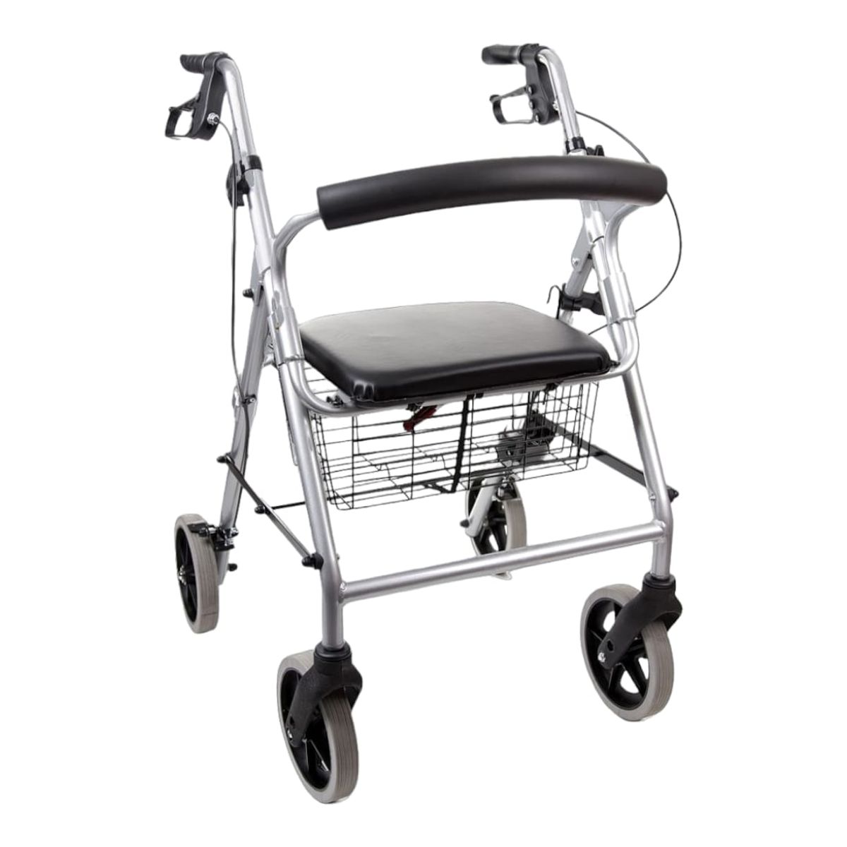 GENERICO - Andador con Asiento y Canastilla Gris