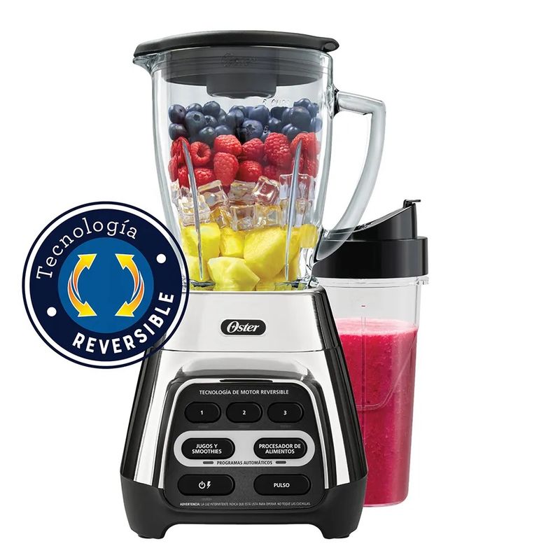 OSTER - Licuadora Oster BLSTPYG1311NBG 1.5 Lt y Vaso Blend 700 Watts - Acero