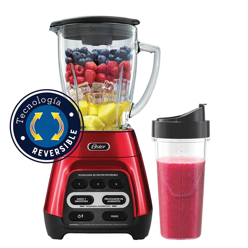 OSTER - Licuadora Oster BLSTPYG1310RBG 1.5 Lt y Vaso Blend 700 Watts - Rojo