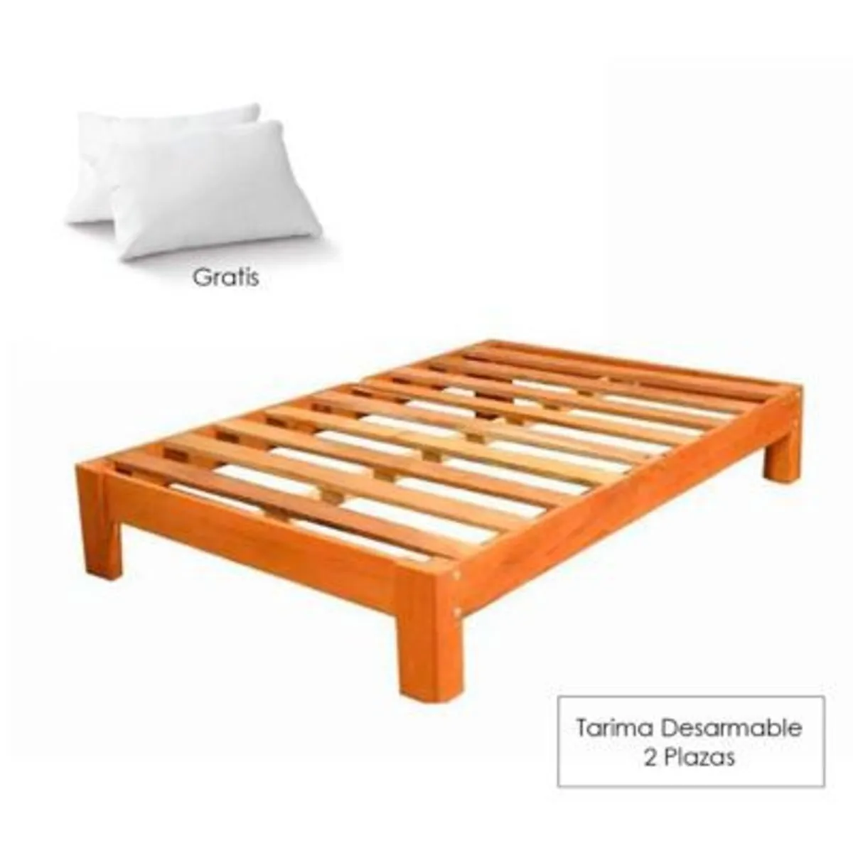 GENERICO - Tarima Desarmable Madera Capirona Cama 2 plz Almohada