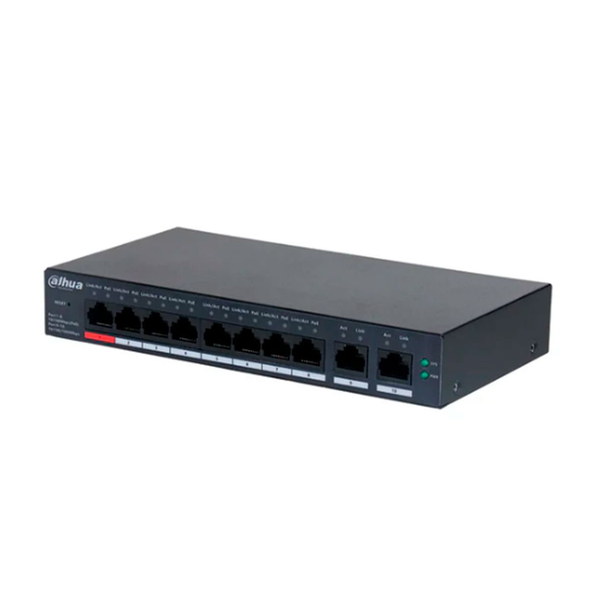 DAHUA - SWITCH DAHUA 10 PUERTOS, 8P x RJ45 POE P/N: CS4010-8ET-110