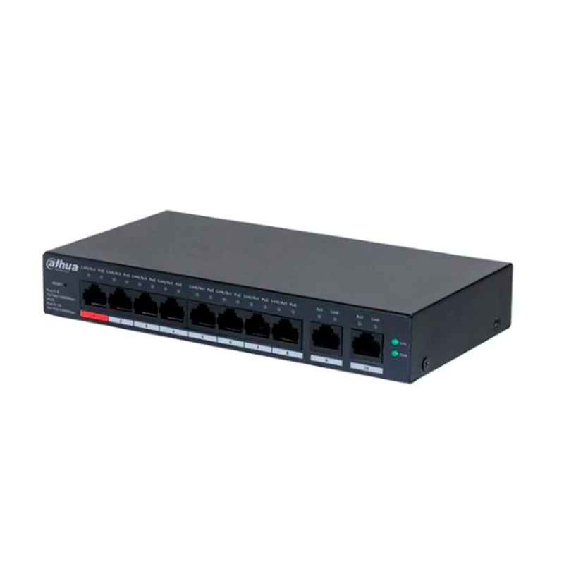 DAHUA - SWITCH DAHUA 10 PUERTOS 10/100/1000, 8P x RJ45 POE P/N: CS4010-8GT-110