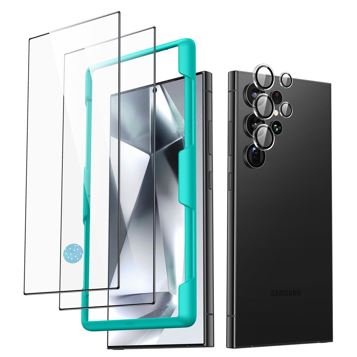 ESR - Pack 2 Protectores de Pantalla ESR S24 Ultra + Set Lentes - X0041OM4OR