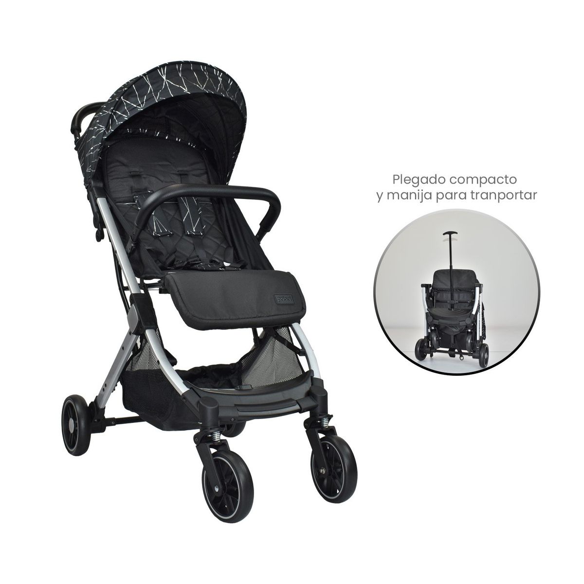 PRIORI - Coche Maleta Compacto Para Bebe Priori Argus Negro Plateado