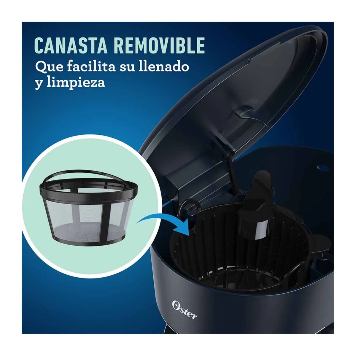 OSTER - Cafetera programable Oster de 12 tazas con auto apagado BVSTDCP12B.