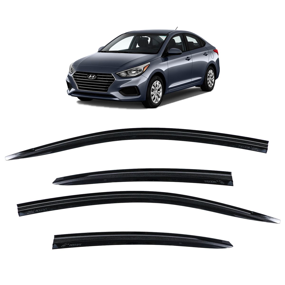 GENERICO - CORRELLUVIAS NEGRO SMOKED HYUNDAI NEW ACCENT 2021+