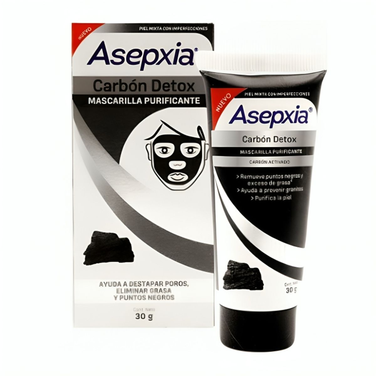 ASEPXIA - Mascarilla Purificante Peel Off Asepxia Carbón Detox Tubo 30G