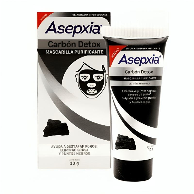 ASEPXIA - Mascarilla Purificante Peel Off Asepxia Carbón Detox Tubo 30G