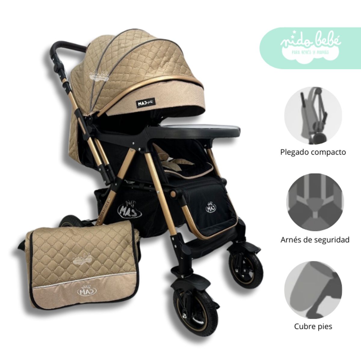 GENERICO - Coche Moises Zaragoza Premium Beige