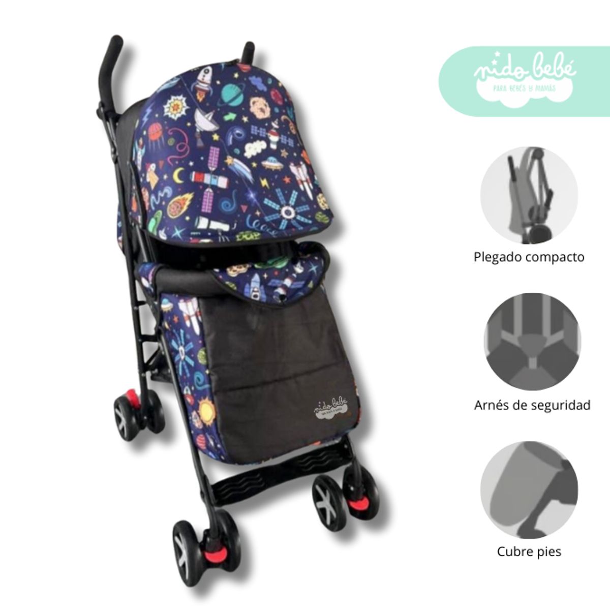 GENERICO - Coche bastón de bebe Alana Deluxe Blue