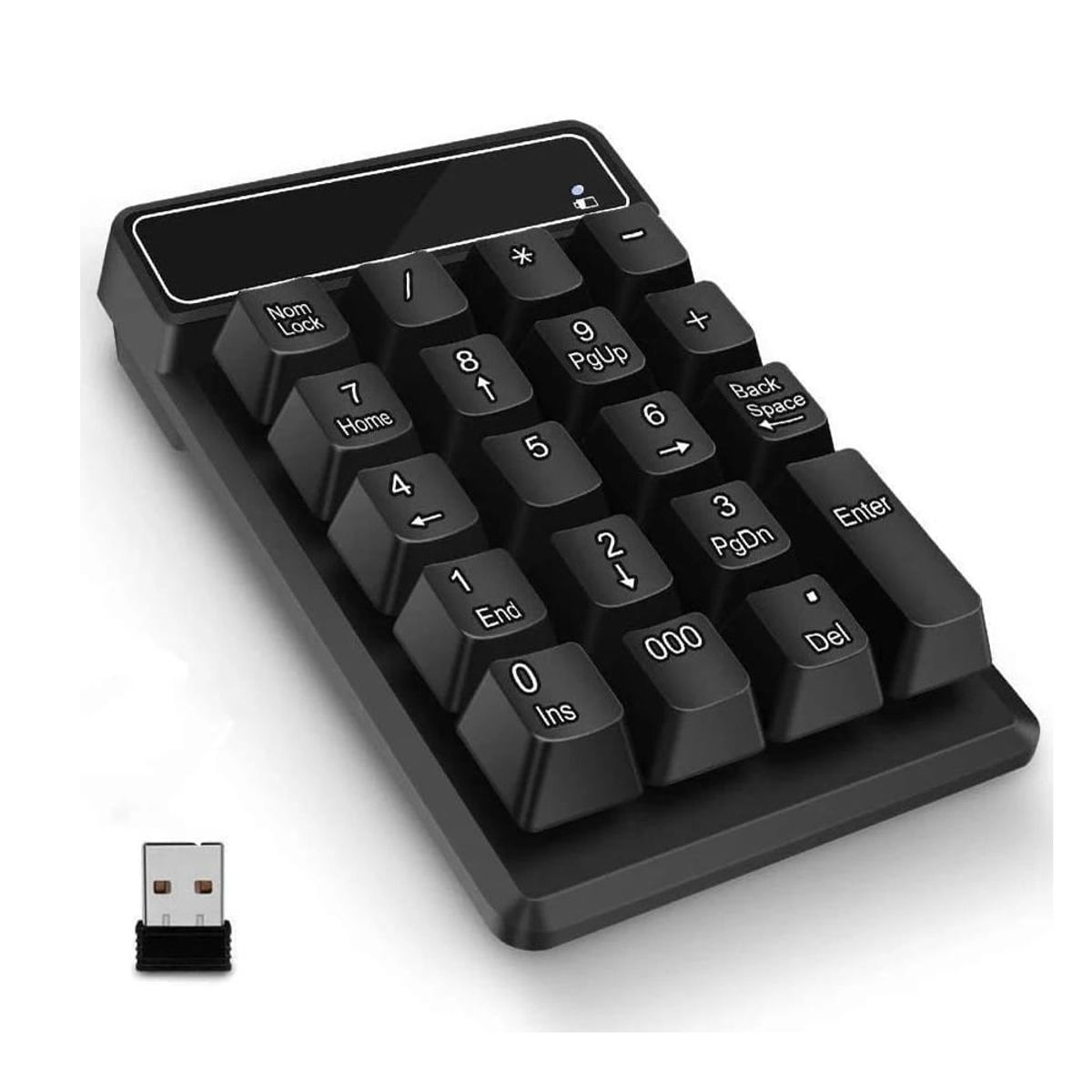 GENERICO - Mini Teclado Inalambrico Para PC Laptop Adaptador USB Negro