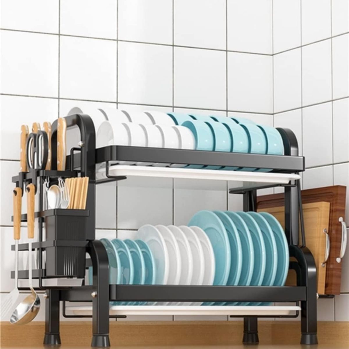 GENERICO - Secaplatos Escurridor de Platos de 2 Niveles Portaplatos de Cocina