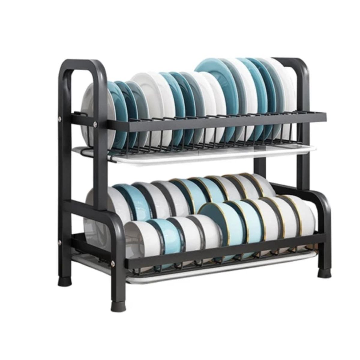 GENERICO - Secaplatos Escurridor de Platos de 2 Niveles Portaplatos de Cocina