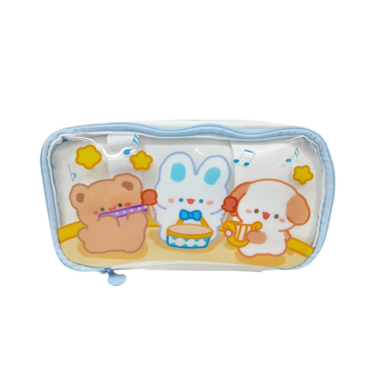 GENERICO - Cartuchera Triple Cierrre Happy Pets Celeste