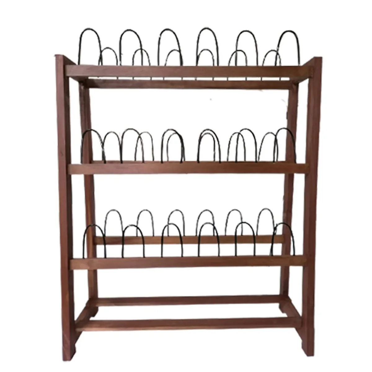 GENERICO - ZAPATERA DE MADERA CUATRO NIVELES NOGAL  Viene Armado