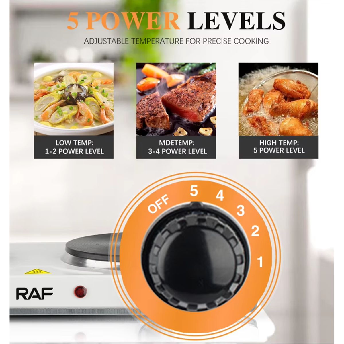 RAFF - Cocina electrica 2 hornillas Marca Raf