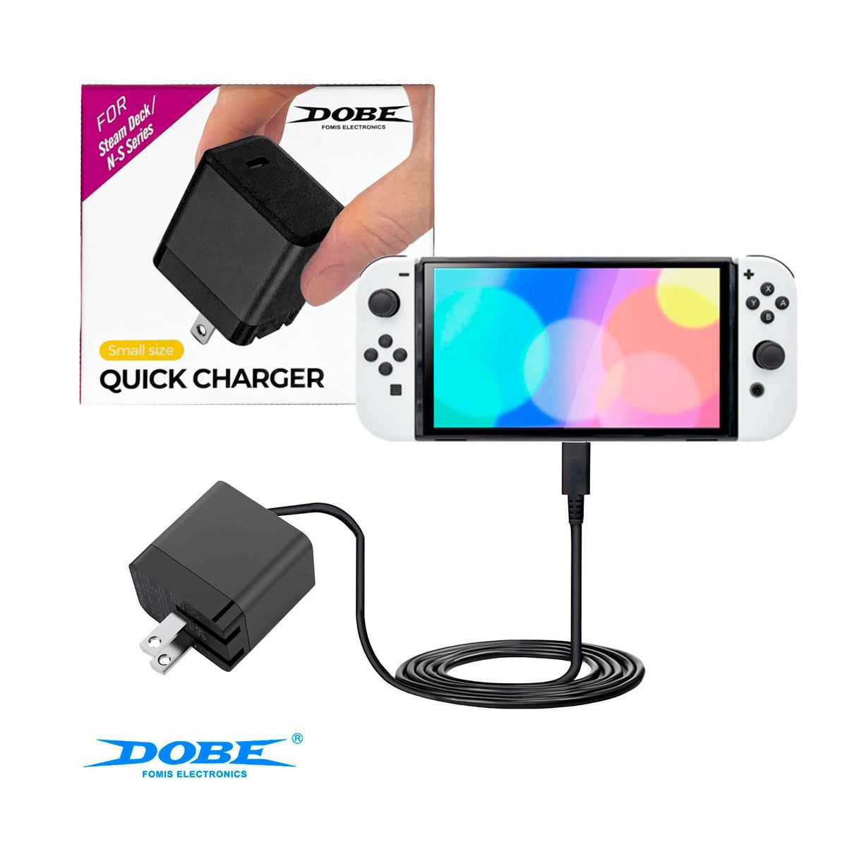 DOBE - Cargador Para Nintendo Switch Fat Oled Lite