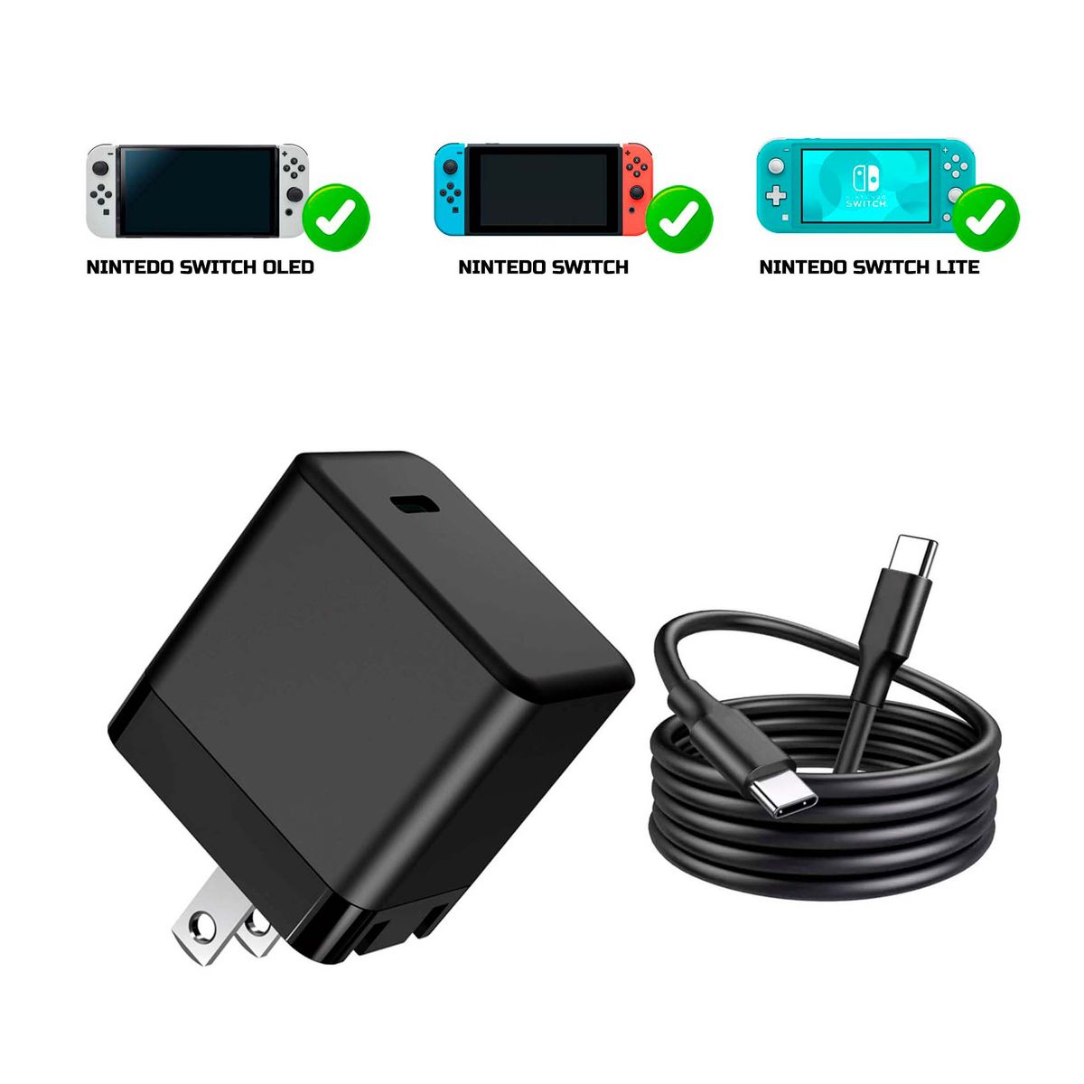 DOBE - Cargador Para Nintendo Switch Fat Oled Lite