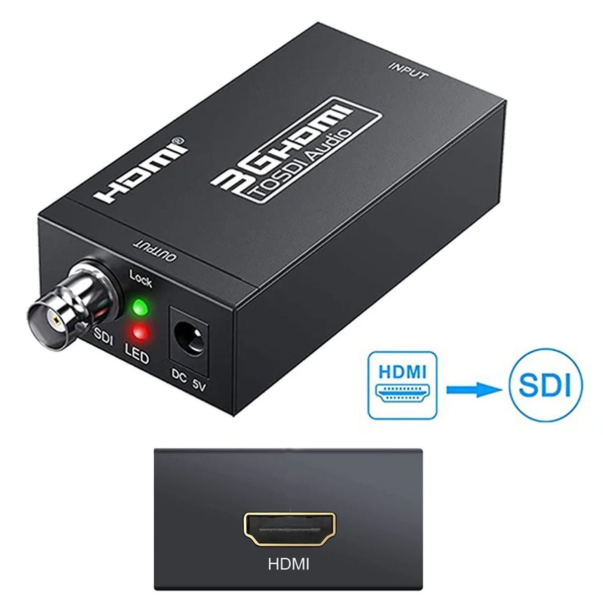 GENERICO - Convertidor HDMI a SDI metálico 1080p camaras BNC HD-SDI3G-SDI