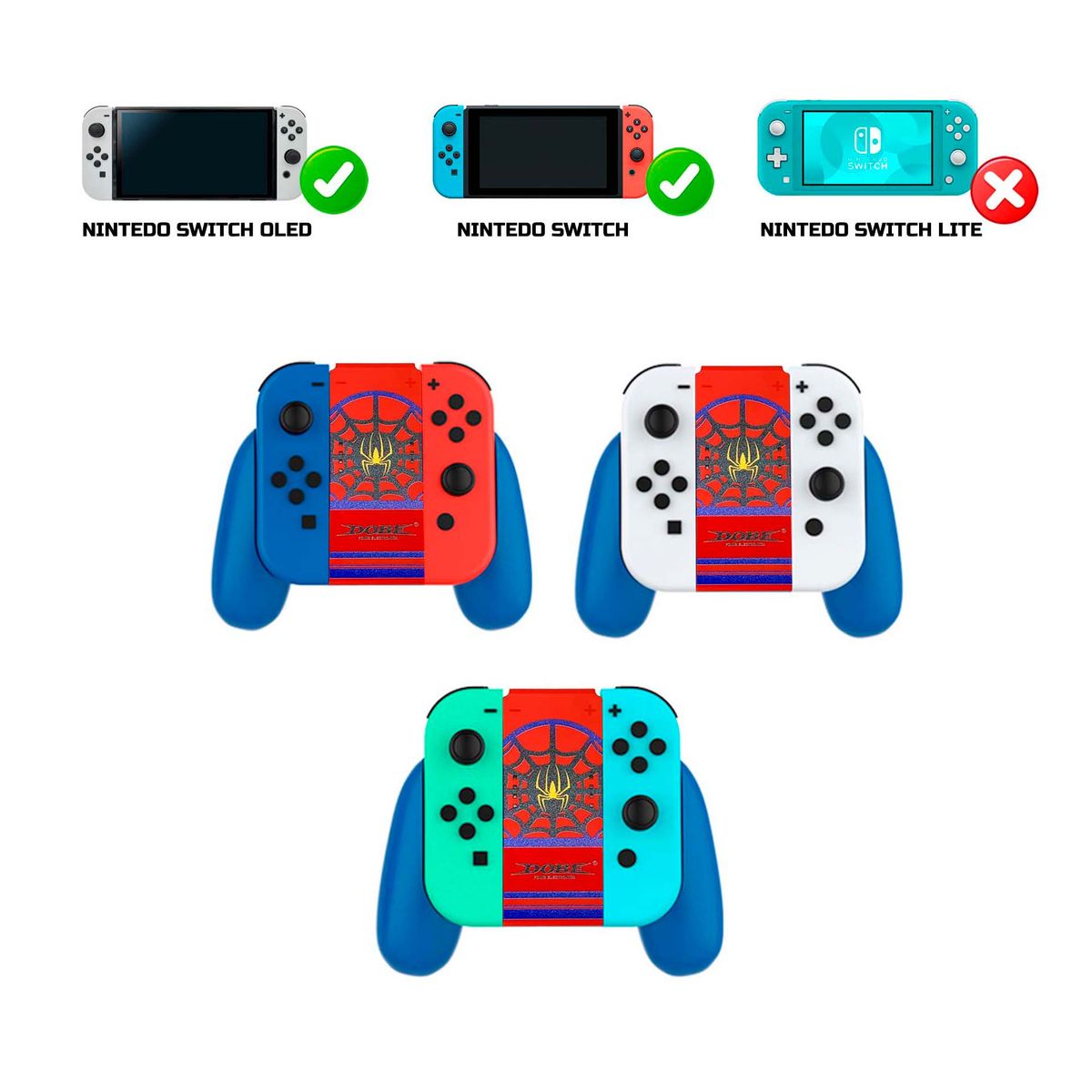 DOBE - Handgrip Joy Con Para Nintendo Switch Fat y Oled Azul