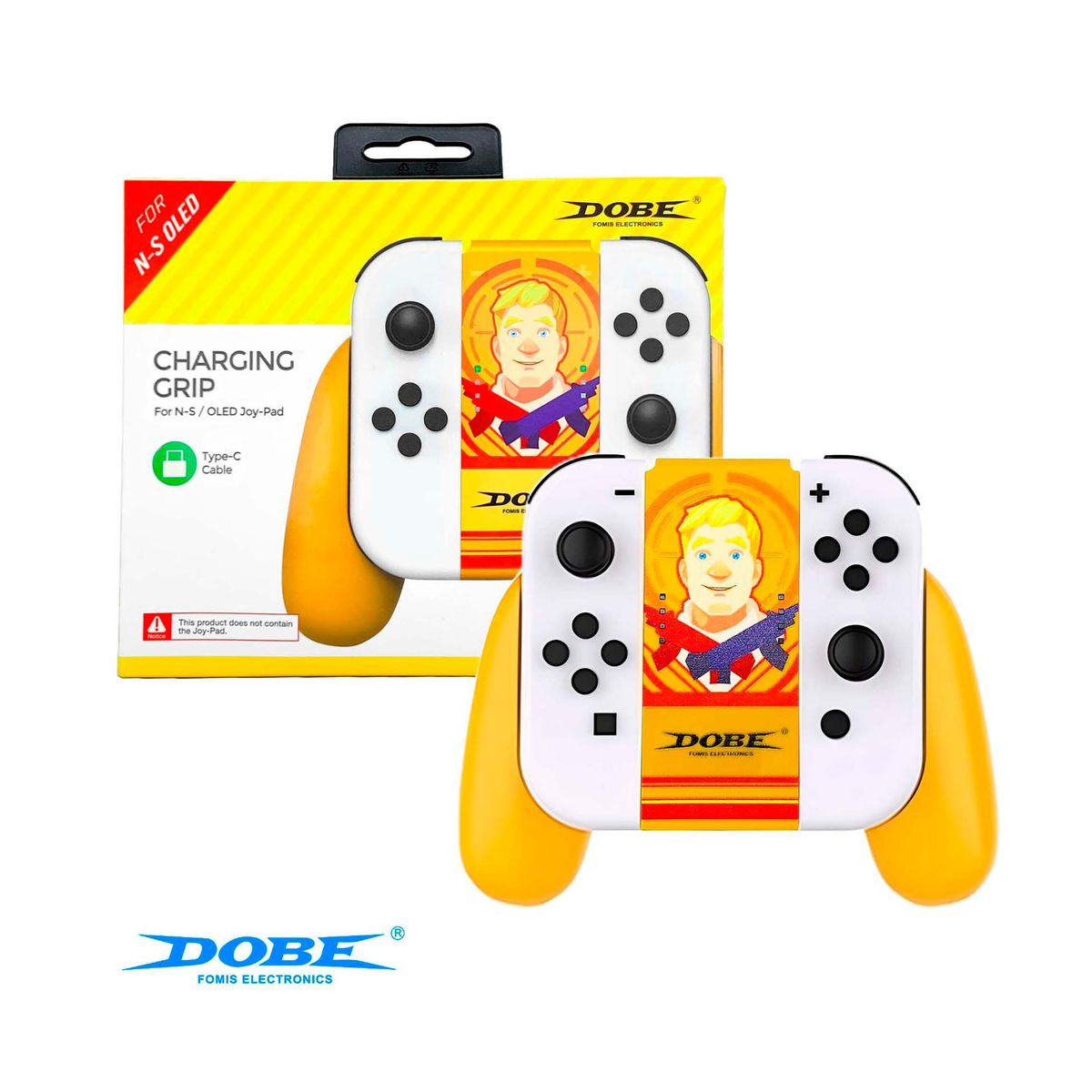 DOBE - Handgrip Joy Con Para Nintendo Switch Fat y Oled Amarillo