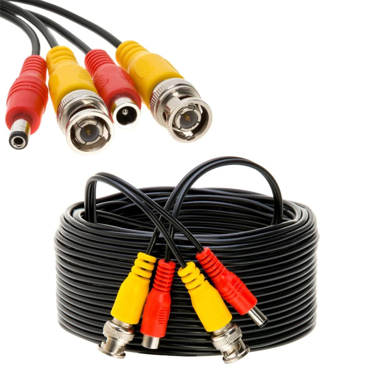 GENERICO - Cable de vídeo BNC DC preparado 20 Metros CCTV cámara seguridad DVR