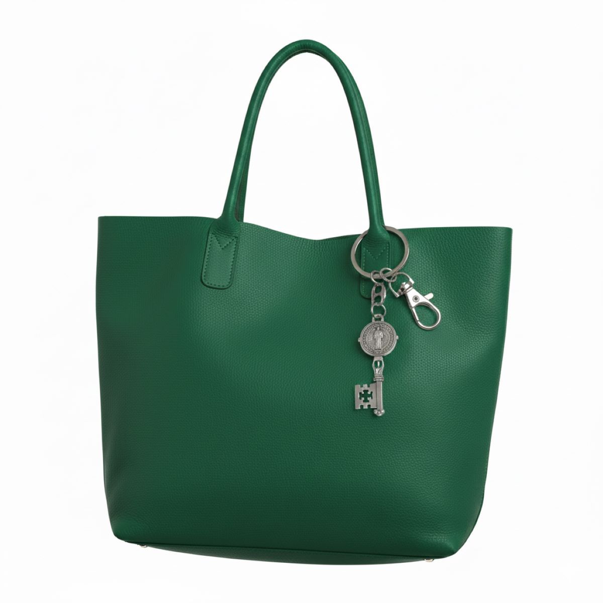 SANTORAL - Llavero Llave Medalla de San Benito - Plateado