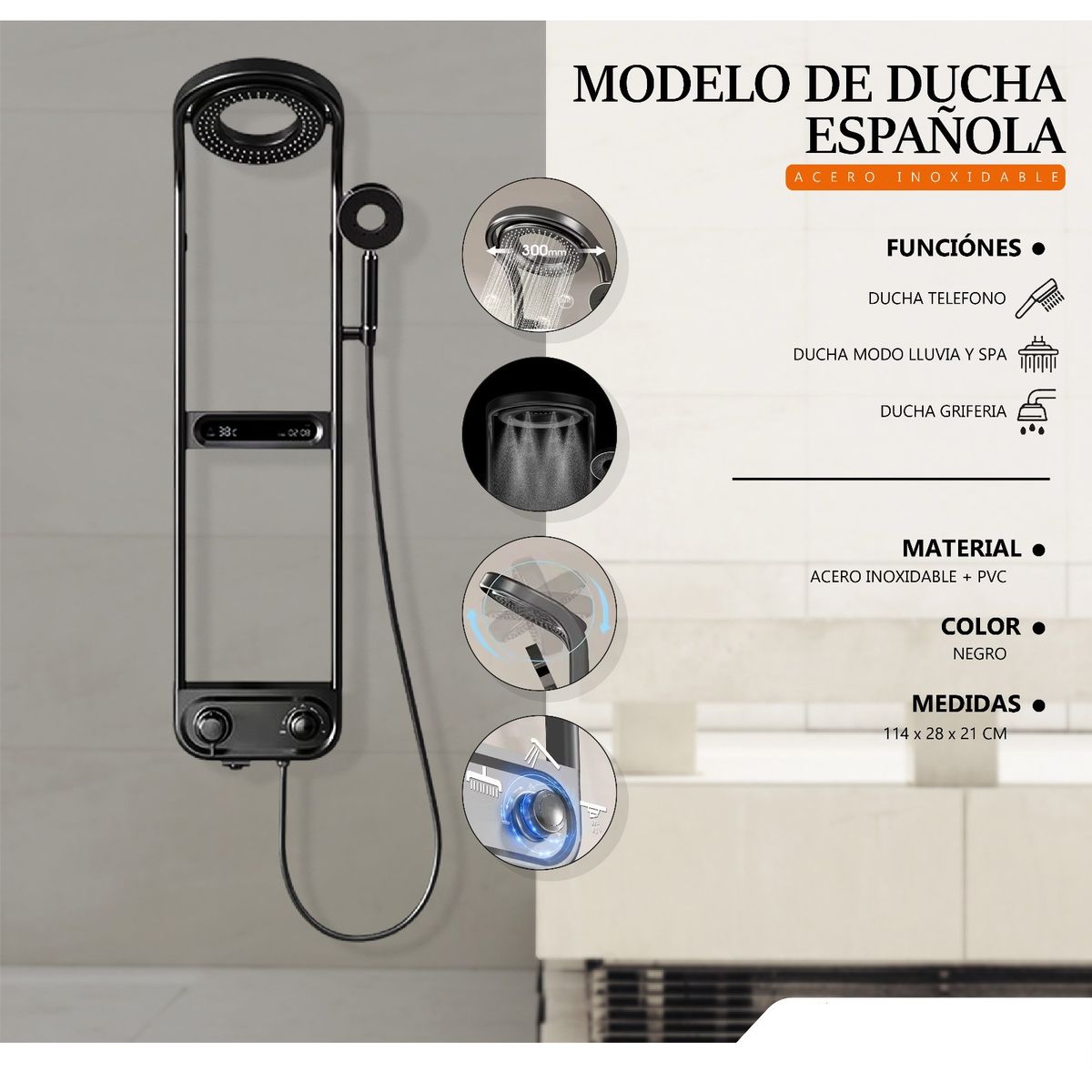 GENERICO - Ducha Española Premium - Digital