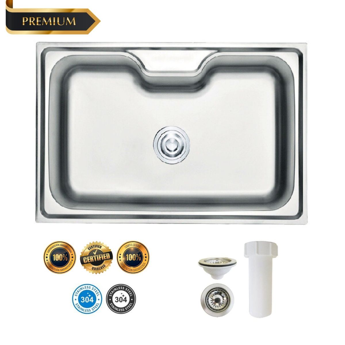 GENERICO - Lavadero para cocina de 1 Poza de Acero Inoxidable WS6045B