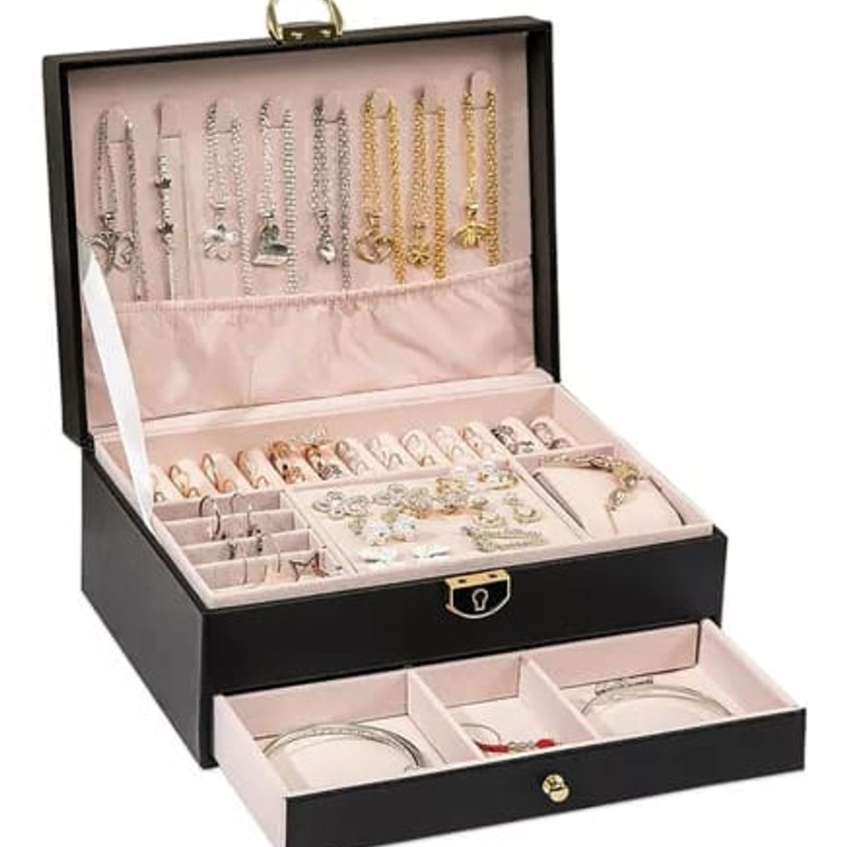 GENERICO - JOYERO MULTIFUNCIONAL, JOYERO 2 NIVELES DE GRAN CAPACIDAD