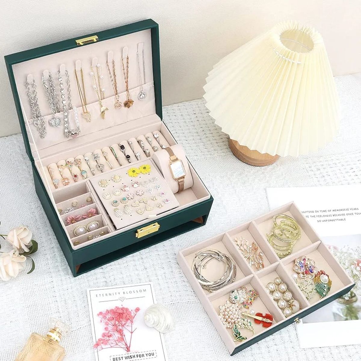 GENERICO - JOYERO MULTIFUNCIONAL, JOYERO 2 NIVELES DE GRAN CAPACIDAD