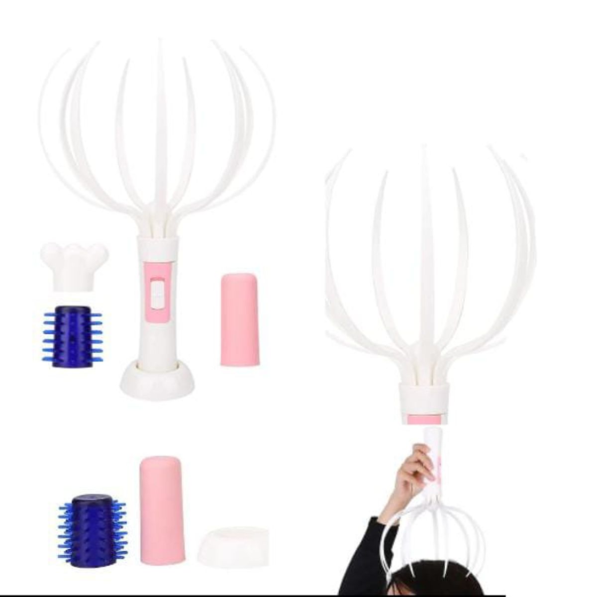 GENERICO - Masajeador de cabeza eléctrico, masajeador vibratorio con 4 acesorio