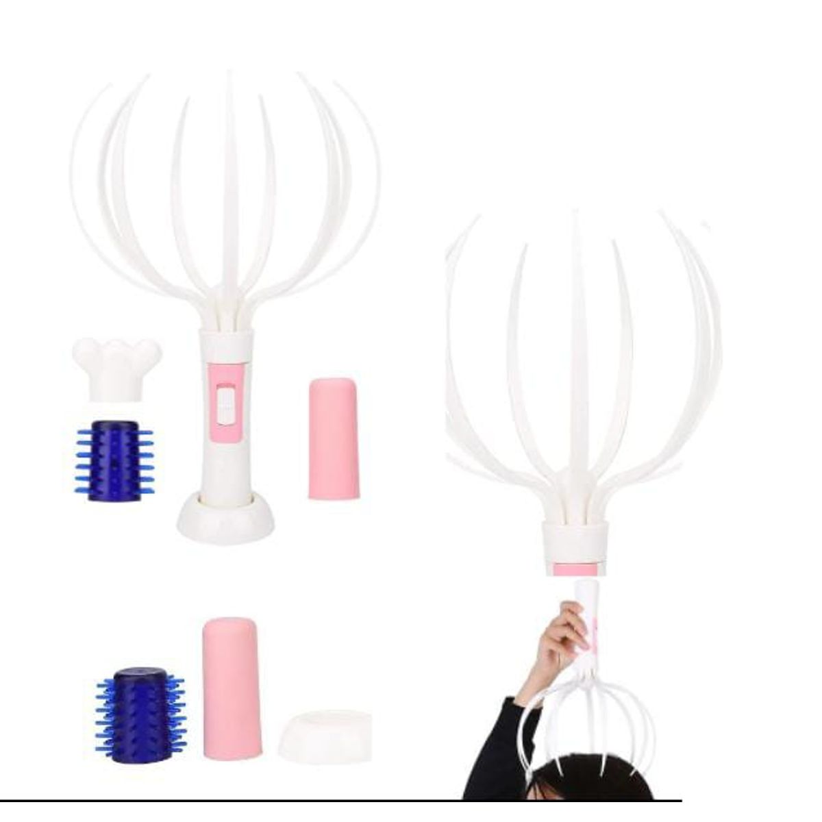 GENERICO - Masajeador de cabeza eléctrico, masajeador vibratorio con 4 acesorio