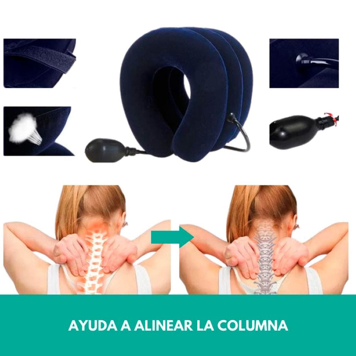 GENERICO - Collarín Cervical Inflable para dolor y tensión de Cuello