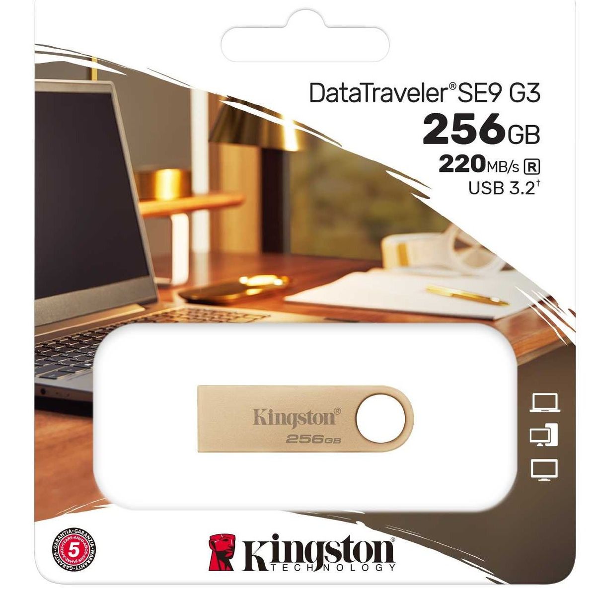 KINGSTON - Memoria USB 256GB Kingston DataTraveler SE9 G3