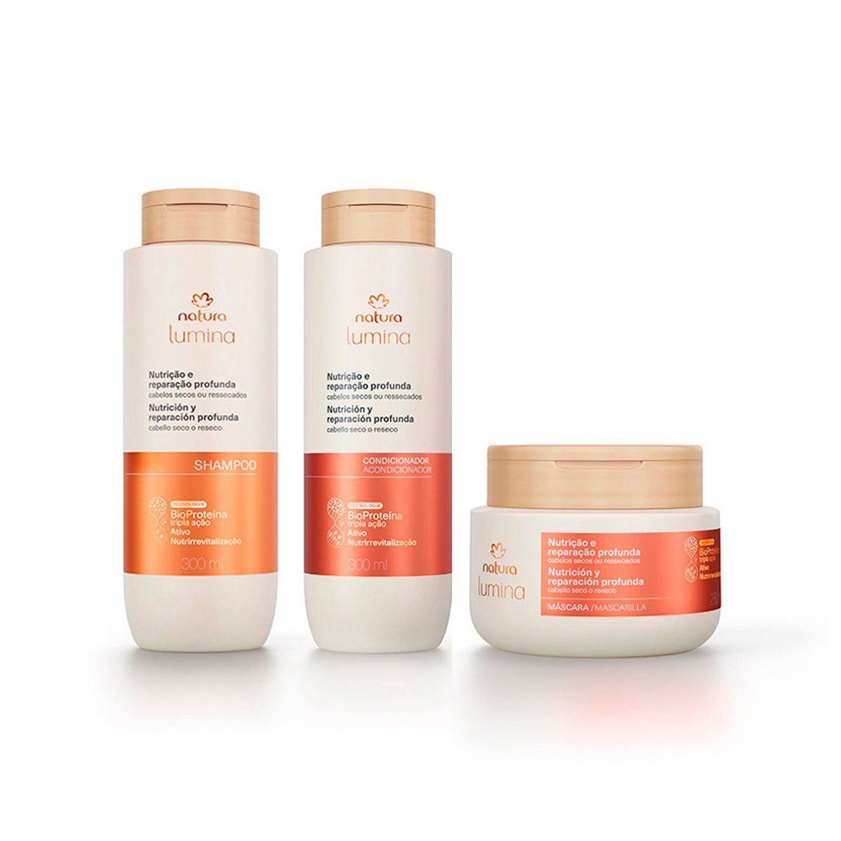 NATURA - Kit Lumina nutrición y reparación Shampoo con Acc y Mascara Capilar