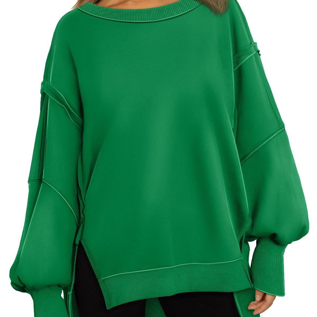 BLWOENS - Camiseta de manga larga de primavera y otoño para mujeres - Verde