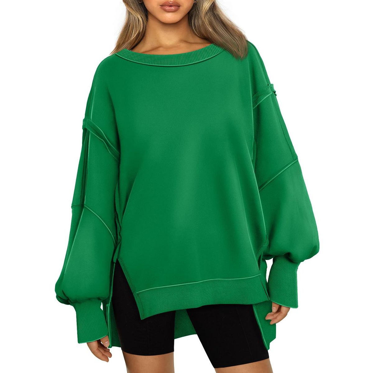 BLWOENS - Camiseta de manga larga de primavera y otoño para mujeres - Verde
